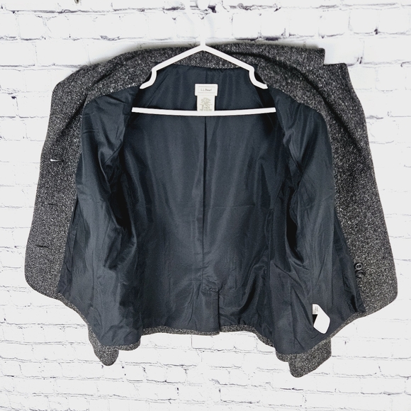 L.L. BEAN | tweed wool silk blend button up jacket - Picture 4 of 9